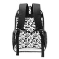 thumbnail image 2 of Honeii Black White Halloween Print Clear Backpack Heavy Duty Transparent Bag 17" See Through BookBag for Women Men Adults Work Festival Sports Travel, 2 of 7