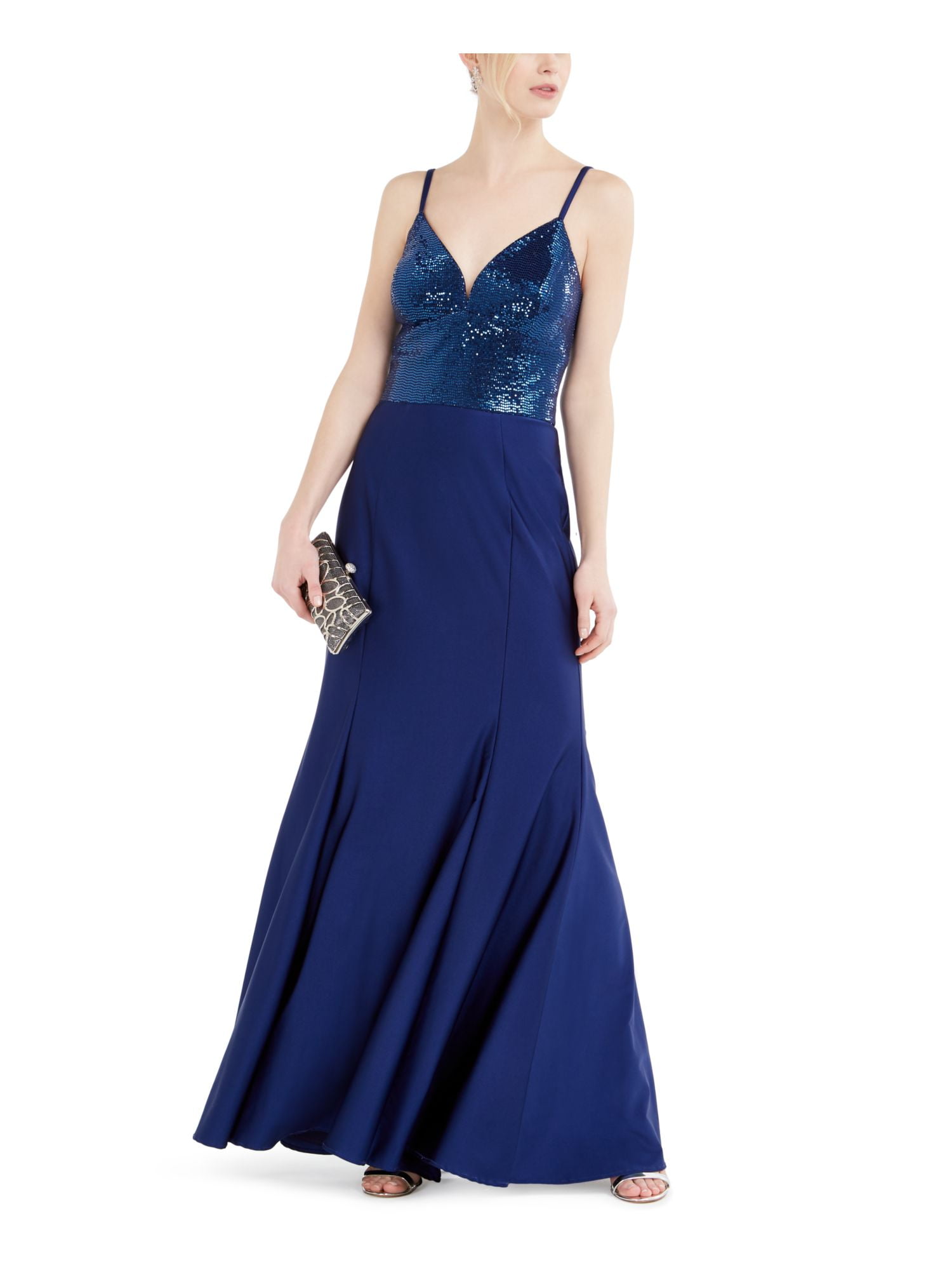 navy sequin evening dress