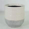 thumbnail image 1 of White & Gray Ceramic Planter, 1 of 1