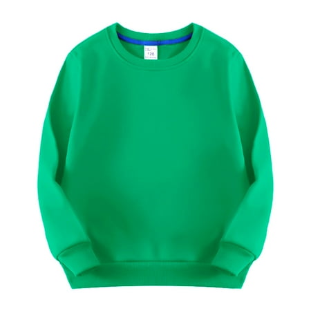 

LIhncine Girls & Boys Hoodies Toddler Kids Baby Boys Girls Crewneck Pullover Thicked Lined Sweatshirt Children s Solid Plush Babies Colorful Tops Coat Girls Boys Sweatshirts(Green 5-6 Years)