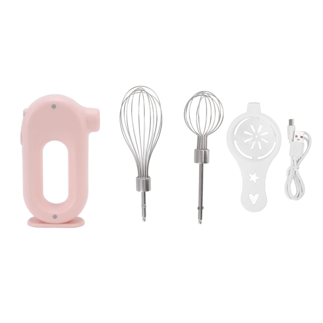Electric Hand Mixer, Handheld Milk Frother Anti Slip Handle Design 20W For Home For Kitchen For Baking Pink