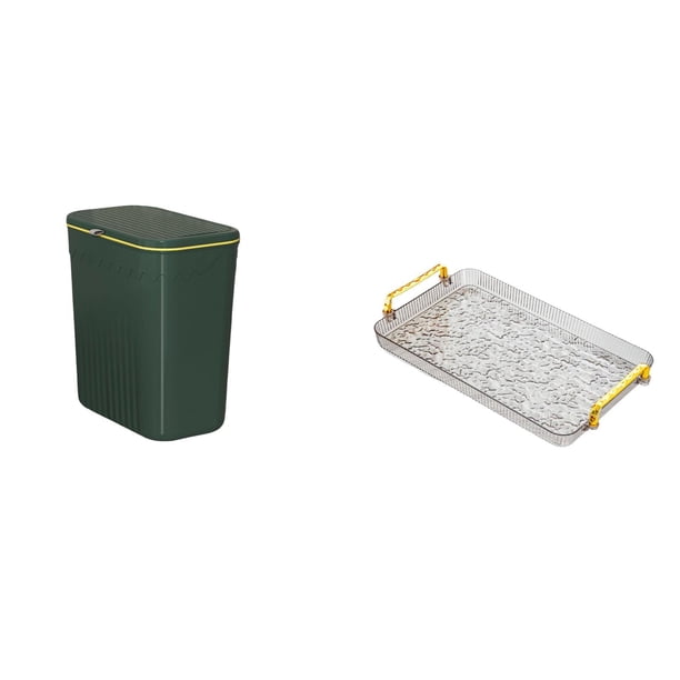 Cubo De Basura De Cocina Que Ahorra Espacio Y Bandeja Para Mesa De Centro Con Plato De Postre Con Asa Para Inodoro, Sala De Manualidades, Comedor, Dormitorio, Almacenamiento Para Fiestas