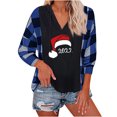 thumbnail image 2 of Pntutb Navidad moda mujer Casual manga larga Plaid señoras Sudadera con capucha tops blusa Pntutb Pntutb-4480, 2 of 5