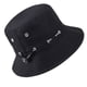 thumbnail image 3 of 1 sombrero de pescador de doble cara con protección solar para exteriores, con protección UV, elegante sombrero de cubo con cordones para verano, para playa, para mujer (negro), 3 of 5