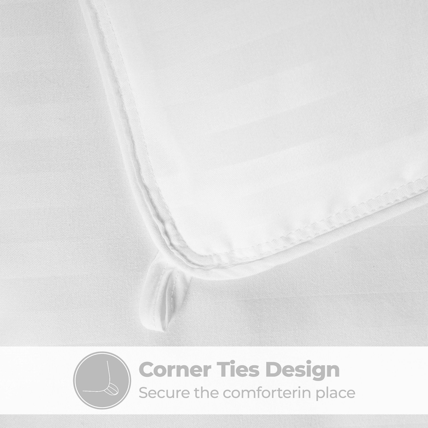 Superior Striped Down Alternative Comforter, Twin XL, White