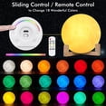 thumbnail image 3 of Moon Lamp, Wall-mounted Kids Night Light, FYBTO Upgraded 6.0 Inch 18 Colors Sliding /Remote Control Moon Light with Unique Stand, Timing, USB Rechargeable, Wall Light Moon Decor, Best Gift, 3 of 5