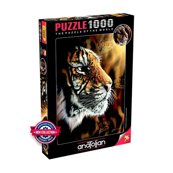 Anatolian Puzzle - Wild Tiger - 1000 Piece Jigsaw Puzzle #1097, Multicolor