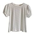 thumbnail image 1 of Zecgelong T-Shirt Léger Uni pour Filles, Manches Courtes, Col Rond, Confortable, Été, Doux, Respirant, Usage Quotidien, Taille 3-4 Ans, 1 of 3