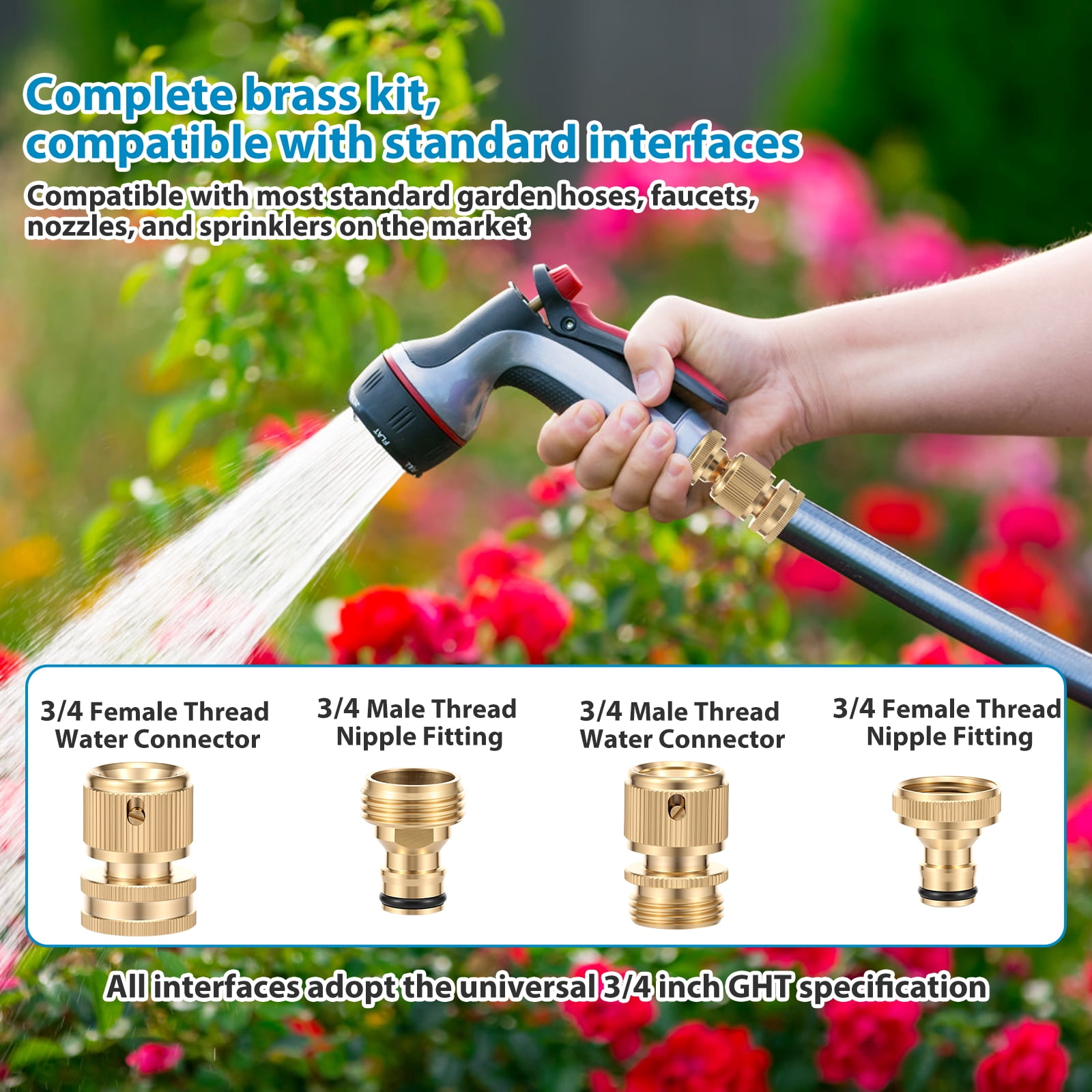 HKJUNFEI 20Pcs Quick Connect Hose Fitting Complete Kit with Standard Interface Sturdiness and Rust Resistance for Instant Connection