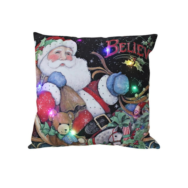 Cubiertas de Almohada de Navidad 45 * 45 * 1 cm / 17.72 * 17.72 * 0.39 en Cubiertas de Almohada de Vacaciones para Sofá Y Decoración Del Hogar