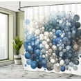 thumbnail image 2 of Ambesonne Blue Shower Curtain, Modern Watercolor Circle Blots, 69"Wx70"L, Eggshell and Dark Slate Blue, 2 of 4