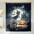 thumbnail image 3 of Happy Halloween Boston Terrier Witch Pumpkins Bats Shower Curtain Gentleman Dog Lover Gifts Waterproof Bathroom Bathtub Curtain - 13012, 3 of 5