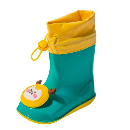 

Fashion Boots Rain Shoes For Children Lined Rubber Boots For Boys And Girls Lightweight Rain Boots Water Proof Nonslip Gumboots With Drawstring