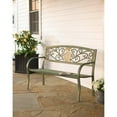 thumbnail image 2 of Evergreen Pineapple 50 in. Verdigris Metal Outdoor Bench, 2 of 3