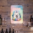 thumbnail image 3 of Happy Easter Samoyed with Bunny Ear Headband and Flowers Vertical Metal Aluminum Sign Siberian Sammy Dog Lover Wall Art Home Decor - 13001, 3 of 5