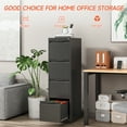 thumbnail image 3 of 4 Drawer File Cabinet with Lock,17.8" Deep Metal Filing Cabinet,Vertical File Cabinets for Home Office,Locking File Cabinet Tall for Hanging Letter/A4/Legal Folders, Easy Assemble-Black, 3 of 9