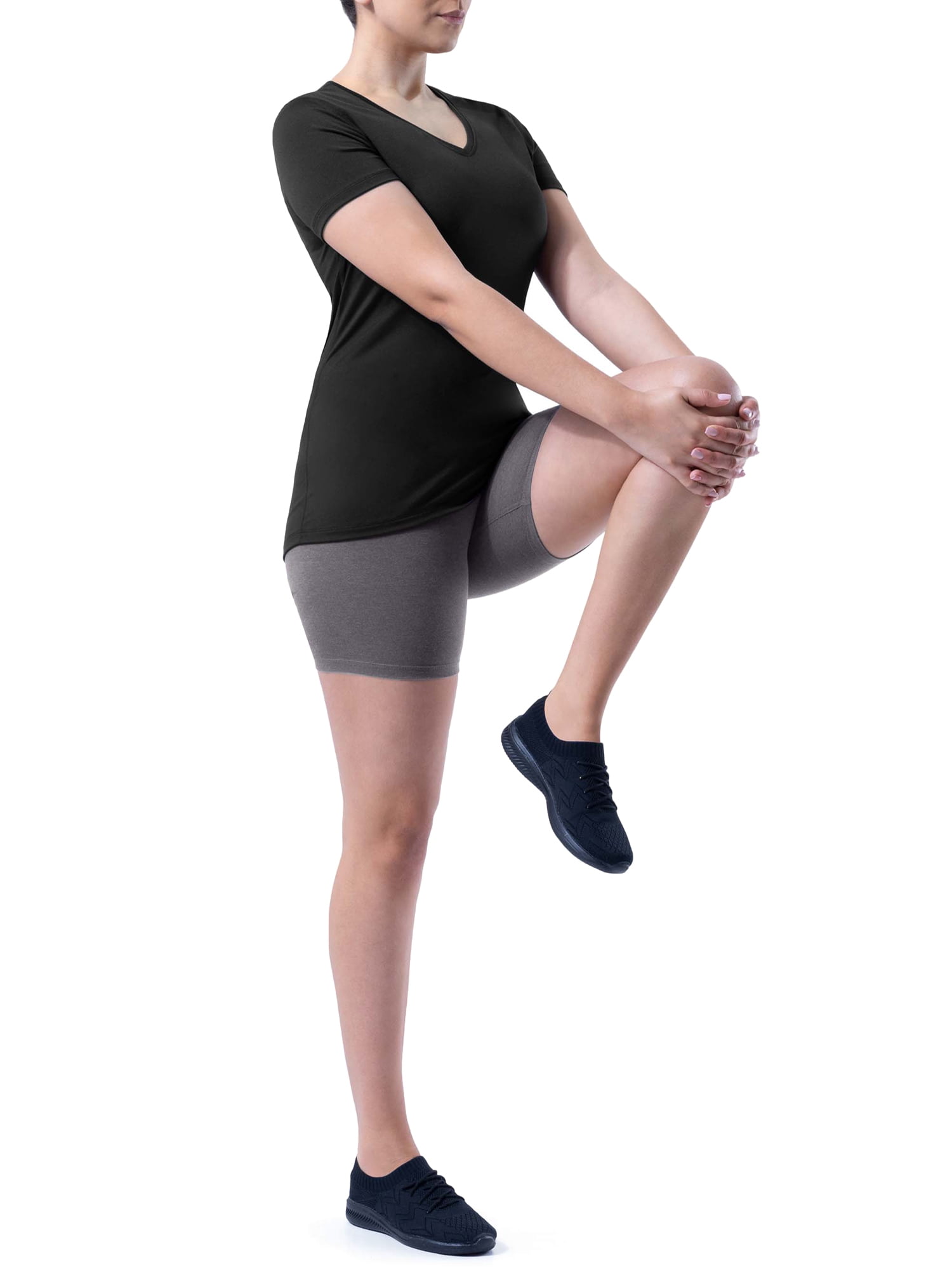 Athletic Works Women's Active V-Neck T-Shirt with Short Sleeves, 2-Pack, Sizes XS-XXXL
