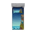 thumbnail image 1 of Ambesonne Ocean Fitted Sheet & Pillow Sham Set, Cartoon Car Surfboards, Twinxl, Multicolor, 1 of 3