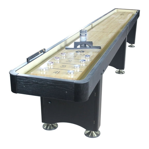Playcraft Woodbridge Black 16' 2 Piece Construction Shuffleboard table