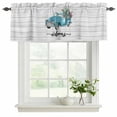 thumbnail image 2 of 2 Pack Valances for Windows, Blue Truck Window Valances for Living Room/Bedroom/Bathroom, Sunmmer Car Tropical Plants Cactus Wooden Light Filtering Kitchen Curtain Valance 54"W x18" L, 2 of 9