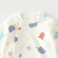 thumbnail image 5 of Enyan Newborn Baby Romper Unisex Cotton Bodysuit for Infant Baby Boys Girls Long Sleeve Button Jumpsuits(Blue,12-18 Months), 5 of 5