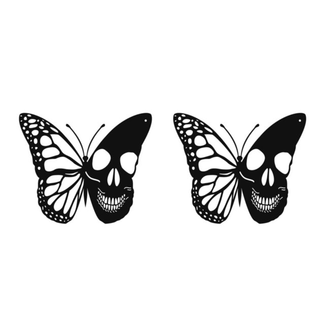 Moyic Exquisita decoración de pared, mariposas y calavera, arte de Metal para decoración del hogar, decoración del hogar, opción de Type1 NO1