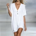 thumbnail image 5 of LIaqionyy Womens Dress Short Sleeve V Neck Beachwear Oversized Summer Casual Beach Vacation Dresses Clothes, 5 of 6