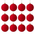 thumbnail image 3 of 12 Pcs Christmas Tree Decorations Velvet Christmas Balls Flocked Christmas Tree Ball Ornaments Plastic Xmas Decorative Hanging Ornaments(2.36 Inch), 3 of 6