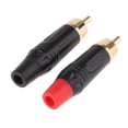 2 Pieces RCA Male Audio Video Cable DIY Socket Plug Adapter Solder ...