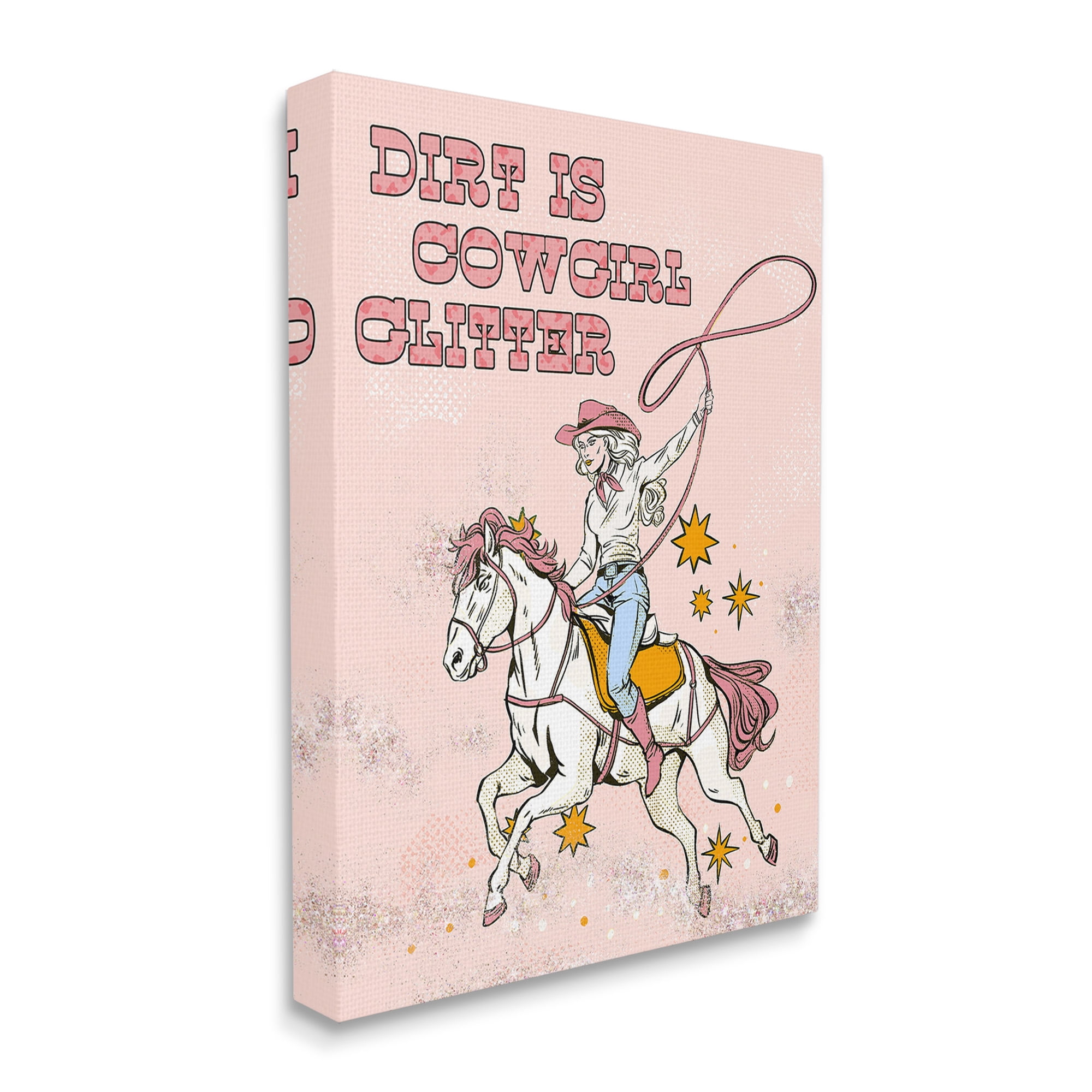 Stupell Industries Dirt Is Cowgirl Glitter Animals & Insects Painting Gallery Wrapped Canvas Art Print Wall Art, 30 x 40