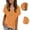 Orange, variant on Women's Side Slit V-Neck Top Button Detail Short Sleeve Modern Casual Tee Black L
