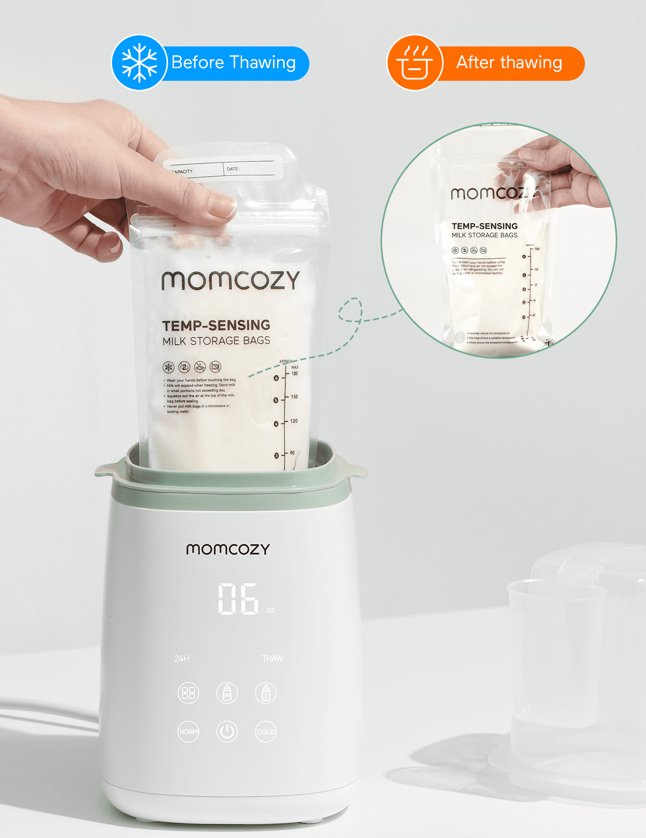 Momcozy Baby Bottle Warmer, 6-in-1 Baby Milk Warmer with Smart Temperature Control, Breastmilk Warmer, Fast Baby Food Heater, Steam Sterilizer