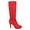 RED, variant on Dream Pairs Women Suede Zip High Platform Heel Ladies Knee High Calf Leg Boots Sarah Red Size 7