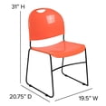 thumbnail image 5 of Flash Furniture HERCULES Series 5 Pack 880 lb. Capacity Orange Ultra-Compact Stack Chair with Black Powder Coated Frame, 5 of 5