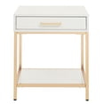 thumbnail image 3 of OSP Home Furnishings Alios End Table with White Gloss Finish and Gold Chrome Plated Base, 3 of 6