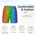 thumbnail image 5 of Balery Glitter Rainbow Mens Swim Trunks Swim Shorts for Men Quick Dry Inseam Beach Shorts with Compression Liner Pocket-XX-Large, 5 of 9