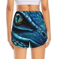 thumbnail image 2 of Lsque Blue Viper Snake Closeup Face Printed Women's Running Shorts with Liner Pockets,Elastic Quick Dry Workout Athletic Gym Yoga Shorts,Womens High Waist Shorts-Medium, 2 of 9