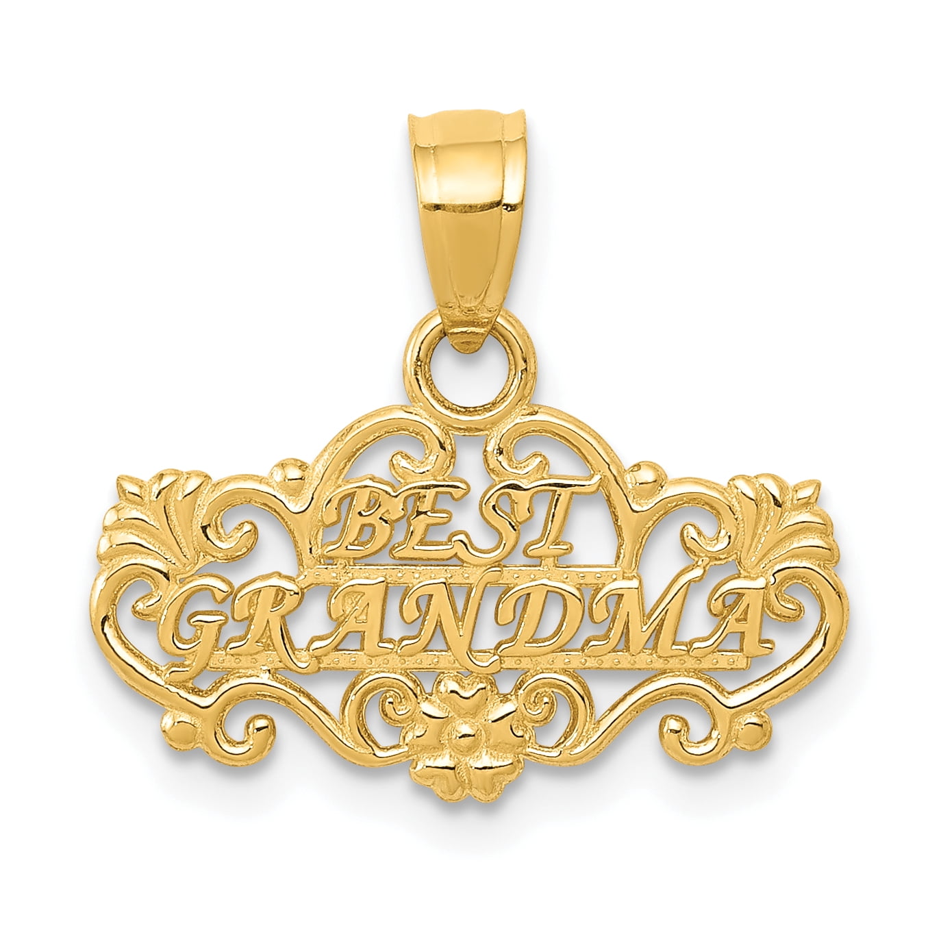 14k Yellow Gold Best Grandma Pendant 