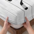 thumbnail image 3 of Full Size Fitted Sheet Set - Ice Hockey 3 Piece Bedding Sets 16" Deep Pocket Fitted Sheet with 2 Pillowcases Farmhouse Rustic Ball Sport Game Wooden Grain Brushed Microfiber Hotel Luxury Bed Sheets, 3 of 9