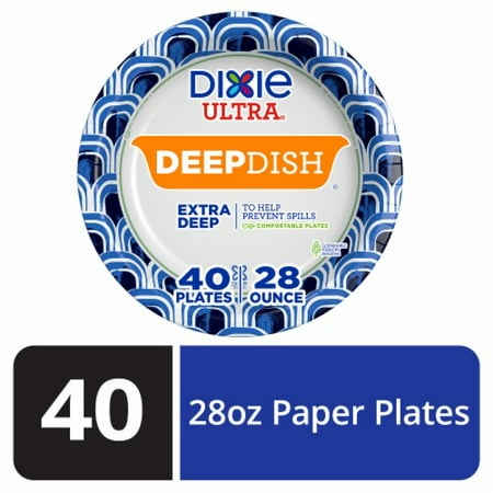 Dixie Ultra Compostable 9-Inch Deep Dish Plates 40 ct