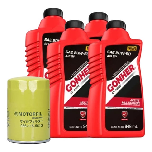 Kit Cambio De Aceite Golf 2000 Al 2005 Aceite Gonher 20w50