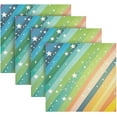 thumbnail image 5 of Rainbow Stars Stripes Cloth Napkins Set of 4,20x20 Inches Napkins Cloth Washable Reusable Soft for Dinner,Wedding,Parties,Home Dinner,Tableative Decor Gift, 5 of 7