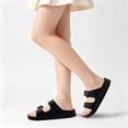 thumbnail image 2 of Unisex Platform Sandals with Arch Support Lightweight Comfortable Foam Slides Summer Beach Sandals Flat with Adjustable Double Buckle, 2 of 6