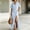 Light Blue, variant on Women's Maxi Dress, Casual V-Neck Short Sleeve Striped Print with Side Split, Lightweight Flowy Dress for Summer Beach or Resort Wear, 2026 New Limited-time Offer