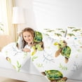 thumbnail image 3 of jejeloiu Kawaii Turtle Bedding Comforter Set,Ocean Sea Animal Twin Comforter Sets,Green White Brances Bedding Set For Boys Girl,Ultra Soft Room Decoration Reversible,2-Piece, 3 of 7