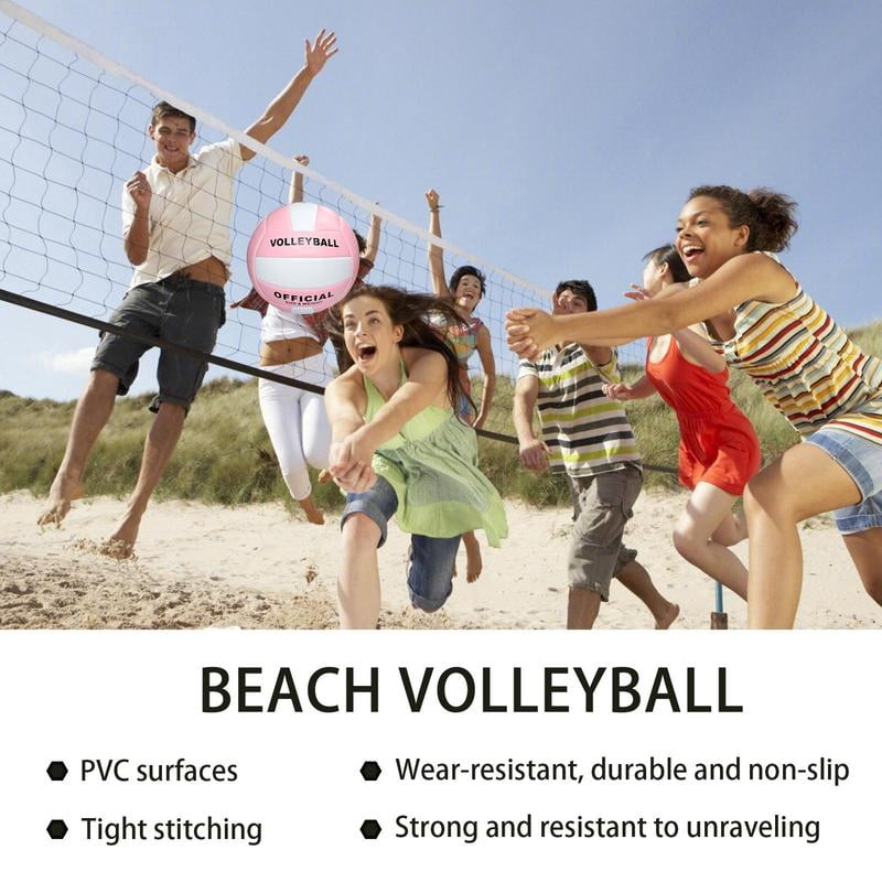 Training Volleyball Soft Wear Resistant Practice Ball for Indoor Outdoor Court Beach Pool Park School Sports Team Games
