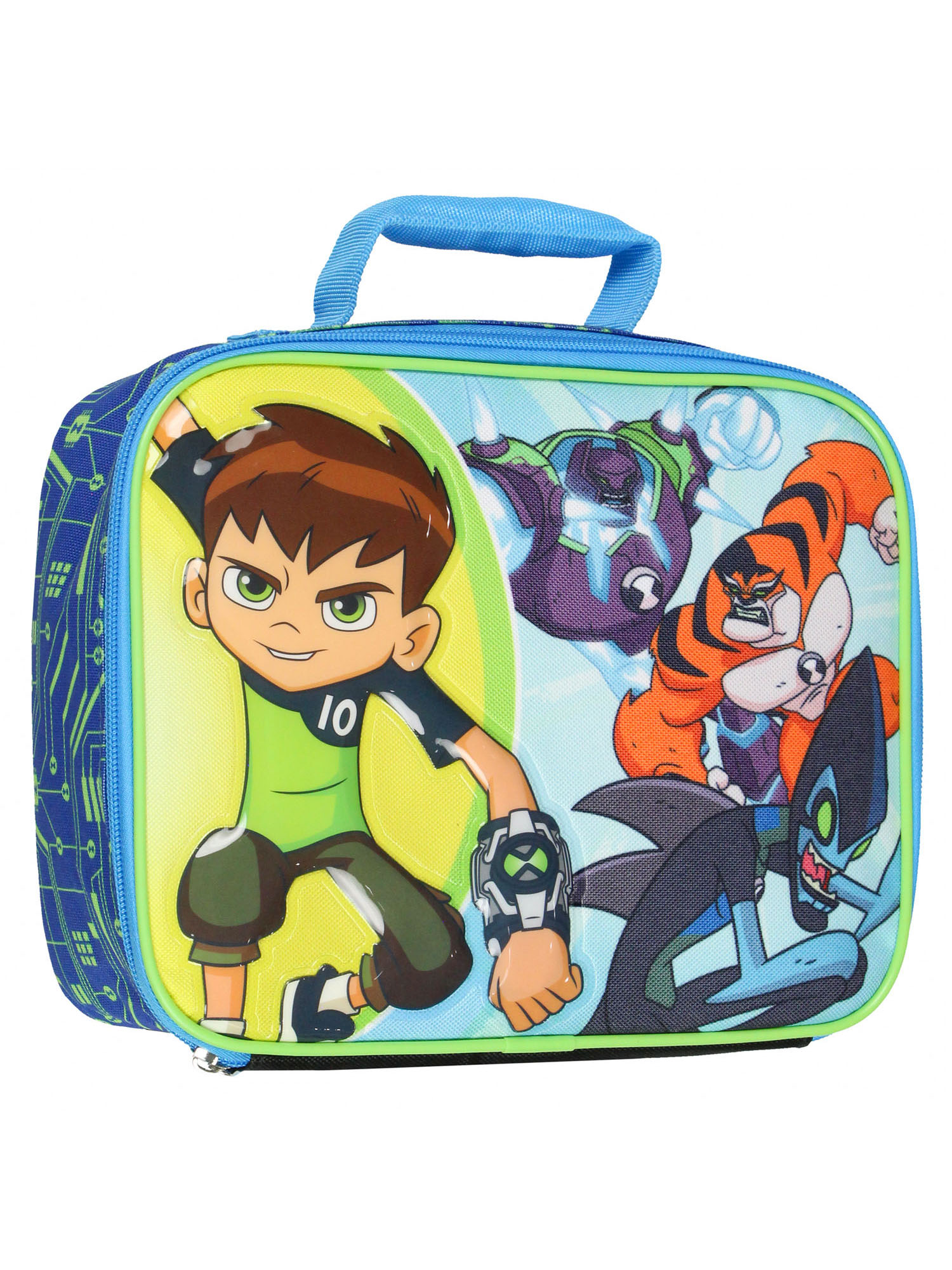 Ben 10 Aliens Omni-Kix Shock Rock Rath XLR8 Single Compartment Lunch Bag Tote For Hot And Cold Food, Drinks, And Snacks 10"