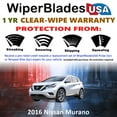 thumbnail image 2 of 2016 Nissan Murano Beam Wiper Blades Wipers w/1yr Warranty (Set of 3) w/Rear Wiper, 2 of 5