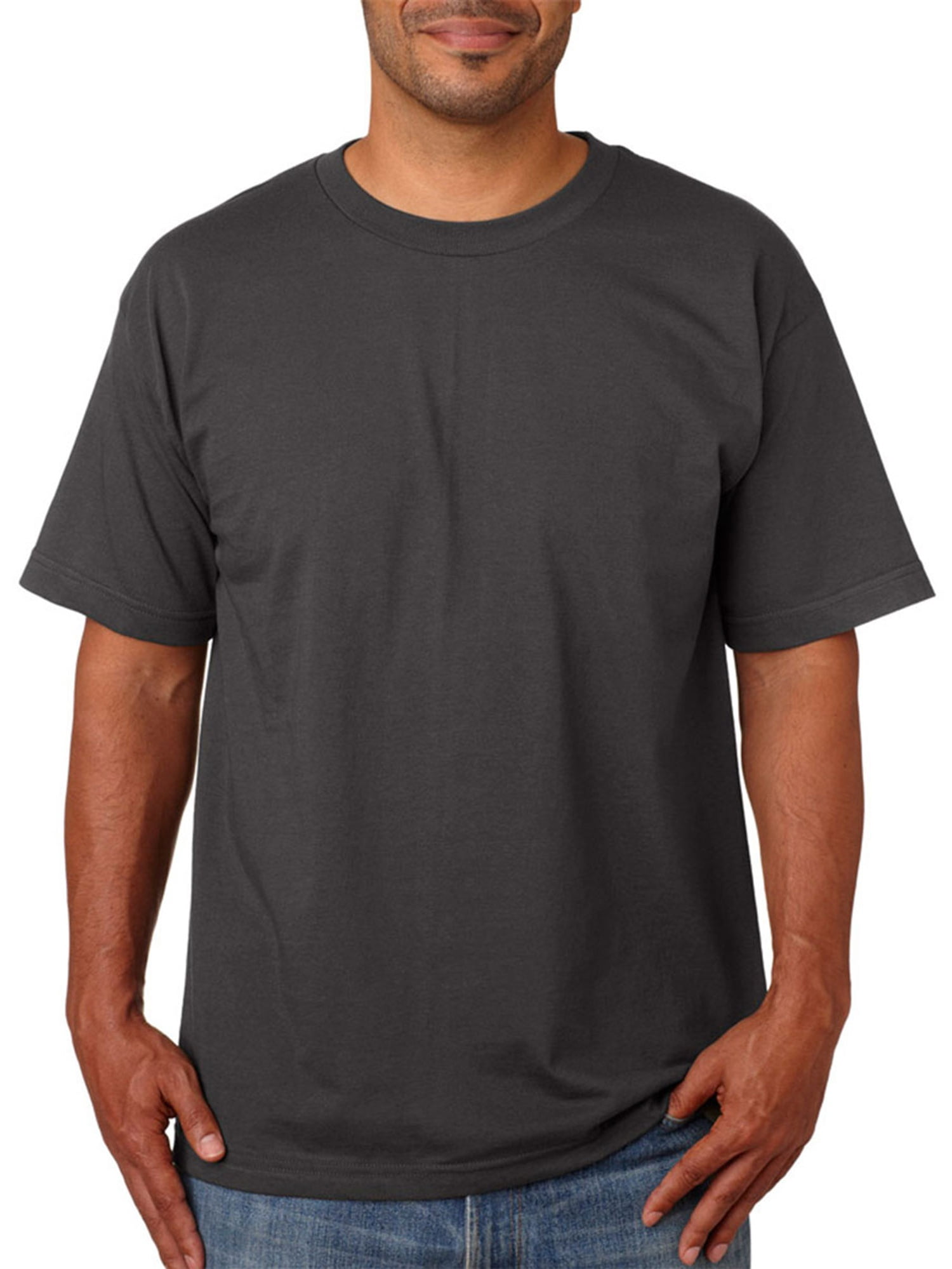 XXX-Large Pack of 5 Black Bayside Adult Tee with Pocket