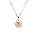 thumbnail image 1 of Collar De Girasol Chapado En Oro de Para mujer Colgante Con Cadena y piedras de circonia brillante para mujeres,, 1 of 5